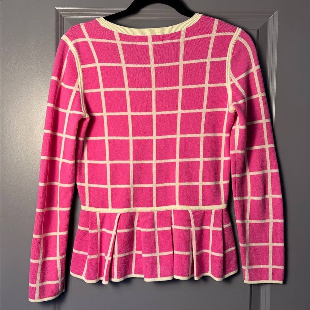 Banana Republic Pink Windowpane Peplum Sweater | Size Small - Picture 7 of 7